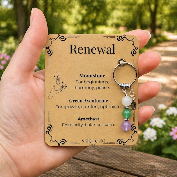 Personalised Renewal Keyring, New Beginnings Gift, Fresh Start Token, Divorce Recovery, New Chapter Present, Growth