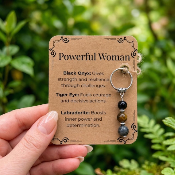 PERSONALISED Crystal Keyring Gift Personalised for Strong Woman Empowerment Confidence Self Love Meaningful Keepsake UK