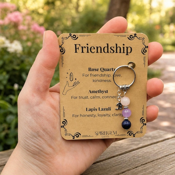 Personalised Friendship Keyring, Best Friend Birthday Gift, Long Distance Connection, Soulmate Present, BFF Token, Loyalty