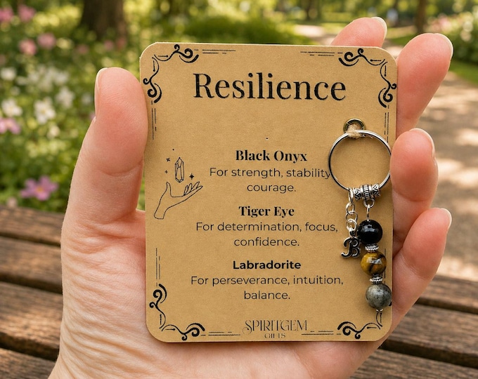 Personalised Resilience Keyring, Strength Gift, Survivor Token, Hard Times Support, Courage Present, Perseverance