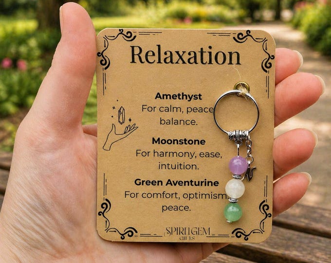 PERSONALISED Spa Day Gift Keyring, Stress Relief Charm, Self Care Keepsake, Unwind Token