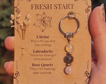 Personalised Fresh Start Keyring, New Beginnings Token, Emotional Healing Present, Renewal Charm, Rejuvenation