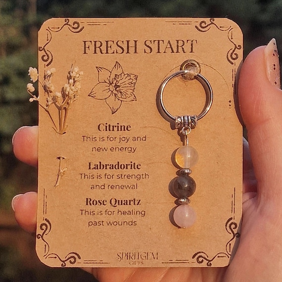 Personalised Fresh Start Keyring, New Beginnings Token, Emotional Healing Present, Renewal Charm, Rejuvenation