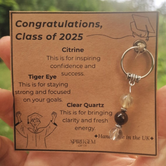 Personalised Graduation Card & Crystal Keyring – Congratulations Class of 2026 Gift - graduation gift for university, college, high school
