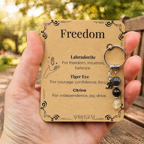 Personalised Freedom Keyring, Divorce Gift, Breakup Healing, Solo Travel Charm, New Chapter Present, Independence