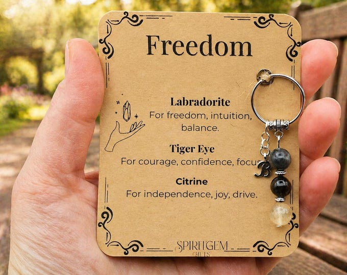 Personalised Freedom Keyring, Divorce Gift, Breakup Healing, Solo Travel Charm, New Chapter Present, Independence