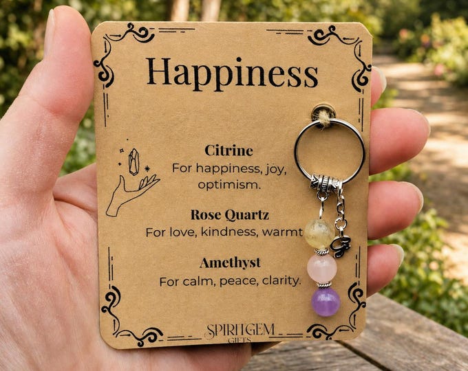PERSONALISED Cheer Up Gift Keyring, Positive Vibes Charm, Mental Health Support Keepsake, Joy Gift