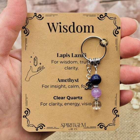 Personalised Wisdom Keyring, Teacher Appreciation Gift, Mentor Present, PhD Graduation, Insight Token, Truth