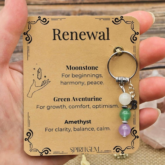 Personalised Renewal Keyring, New Beginnings Gift, Fresh Start Token, Divorce Recovery, New Chapter Present, Growth