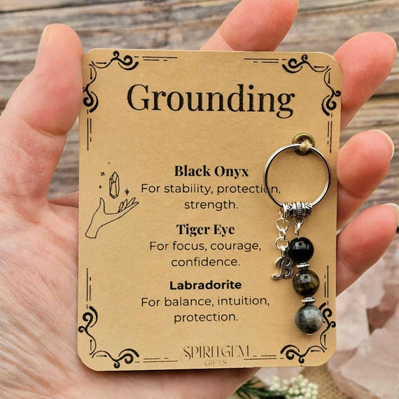 Personalised Grounding Keyring, Anxiety Relief, Protection Charm, Mens Mental Health Support, Stability Present, Safe Travels