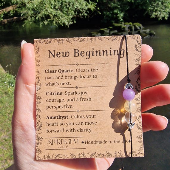 New Beginning Crystal Bracelet: Amethyst, Citrine, Quartz