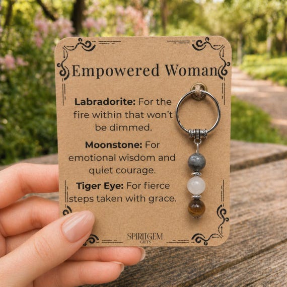 Personalised Empowered Woman Gift for Her, Crystal Keyring, Friendship, Bestie, BFF, Mom, Sister, Best friend,birthday gift, Thinking of You