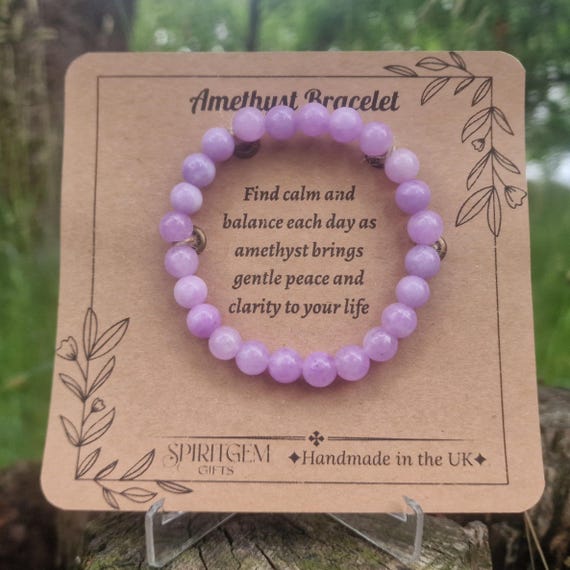 Amethyst Crystal Bracelet: Handmade UK Jewelry for Peace & Balance