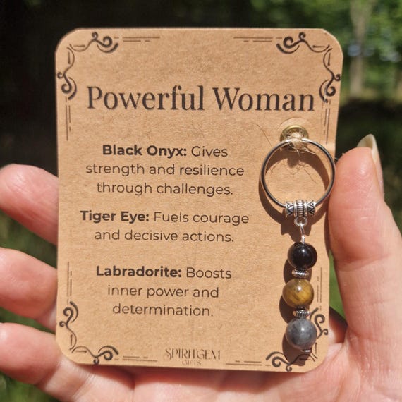 Crystal Keyring Gift Personalised for Strong Woman Empowerment Confidence Self Love Meaningful Keepsake UK