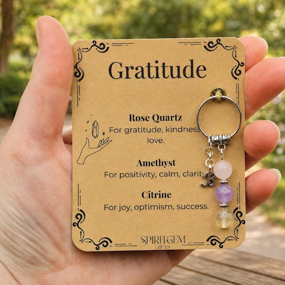 Personalised Gratitude Keyring, Thank You Gift, Appreciation Present, Teacher Nurse Mentor Token, Kindness Charm