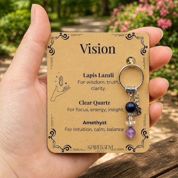 Personalised Vision Keyring, Future Goals Gift, Manifestation Token, Business Success, Clarity Charm, Insight