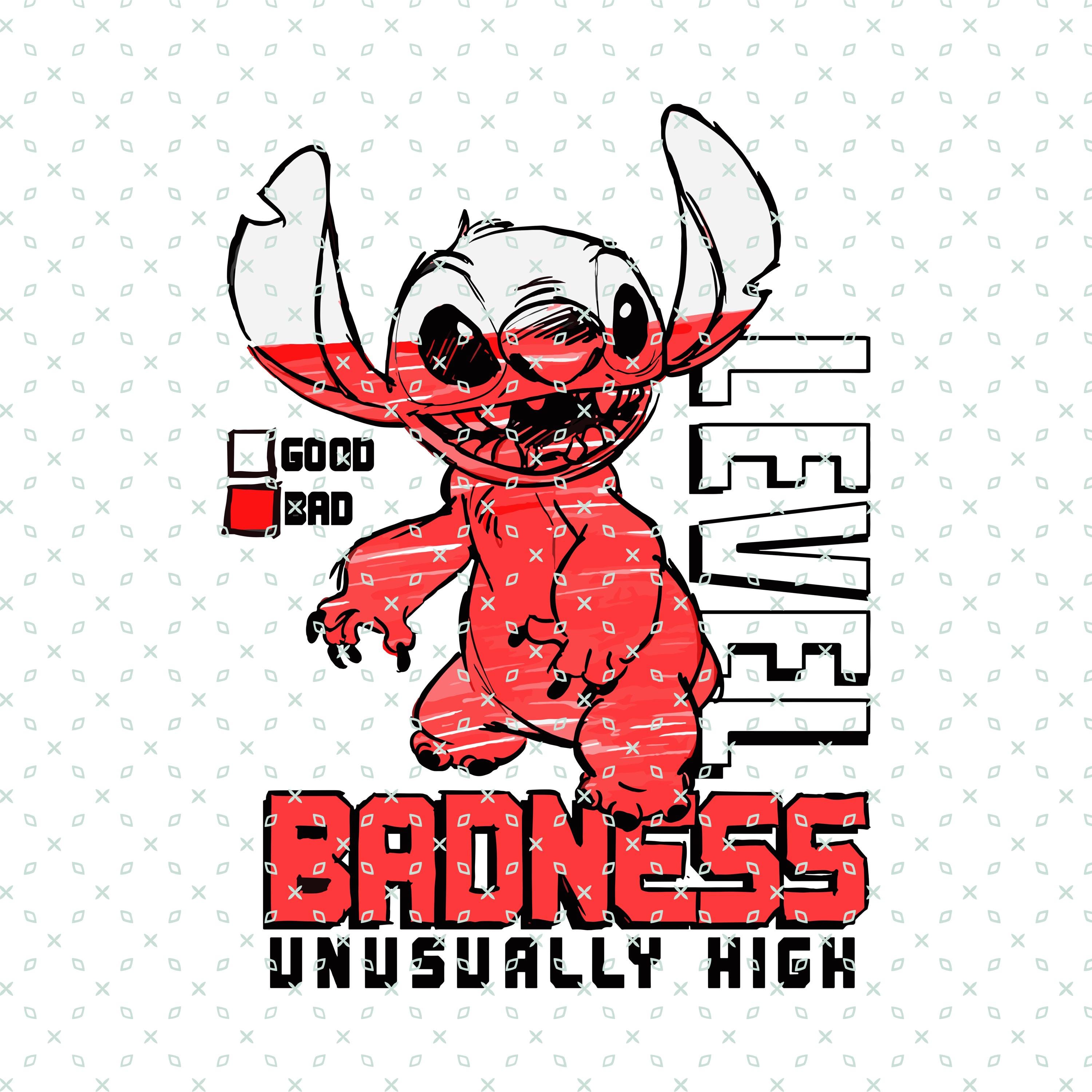 Stitch Badness Level, High Badness Level, Stitch Day Png Svg, Lilo ...