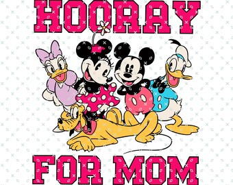 Mouse and Friends Hooray For Mom Svg, Mom Life Svg, Family Matching Svg, Mouse and Co, Magical Kingdom Svg, Family Vacation Svg