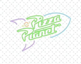 Retro Pizza Planet Png, Pizza Planet Svg, Aliens Svg, Neon Sign Svg, Food And Fun Space Port, Pizza Restaurant, Toy Story Alien Svg