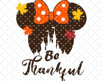 Minnie Thanksgiving, Happy Thanksgiving, Turkey Mickey, Mickey Thanksgiving Day Png, Christmas Season Png, Thankful Shirt, Minnie Thankful