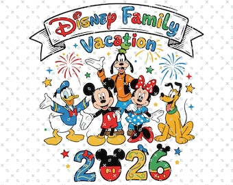 Mickey and Friends Family Vacation 2026, Matching Trip Design (Digital Download)