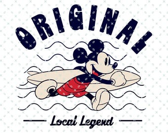 Original Surf Mouse, Mickey Mouse Surfing, Mickey Mouse Retro Surf, Magic Kingdom, Family Trip, Custom Family Theme Park Trip, Mouse Summer