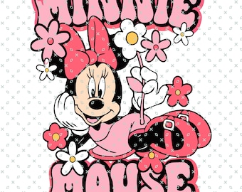 Minnie Mouse Png Sublimation, Mouse Flowers Png,Pink Mouse Png, Flower Png, Minnie Sublimation,  Pink, Girlie Png, Minnie Ears Floral Shirt