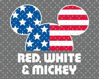 4th of July Mickey Mouse Shirt Png, Red White and Mickey Png, Magic Kingdom Family Png, Magic Kingdom Trip, Magic Kingdom 4th of July Png