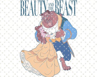 Belle aus „Die Schöne und das Biest“ (SVG/PNG), Retro-Prinzessin – Digitaler Download