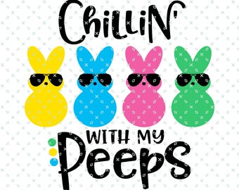 Chillen mit meinen Peeps Png, Ostertag Png svg, Osterhase Png, Ostern Peeps Png, Kinder Ostern Shirt, Osterfamilie Png, Coole Peeps Ostern
