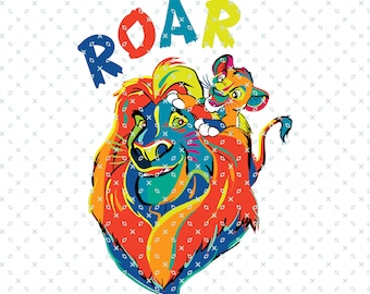 Mufasa and Simba Png, Simba Png, Lion King Png, Simba Shirt Png, Lion King Png For Sublimation, Family Vacation Png, Files Colorful Roar