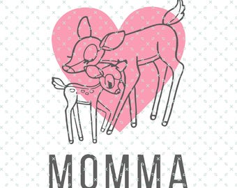 Bambi Love, Bambi Cute Clipart, Bambi Sublimation, Bambi PNG, Bambi Best Friends Png, Bambi Momma SVG, Bambi Momma Png, Mom Png, Mom Svg