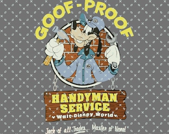 Retro Mickey and Friends, Goof Proof Handyman Service, Mickey and Best Friends Garage, Family Trip Png, Vacay Mode Png, Magic Kingdom Svg
