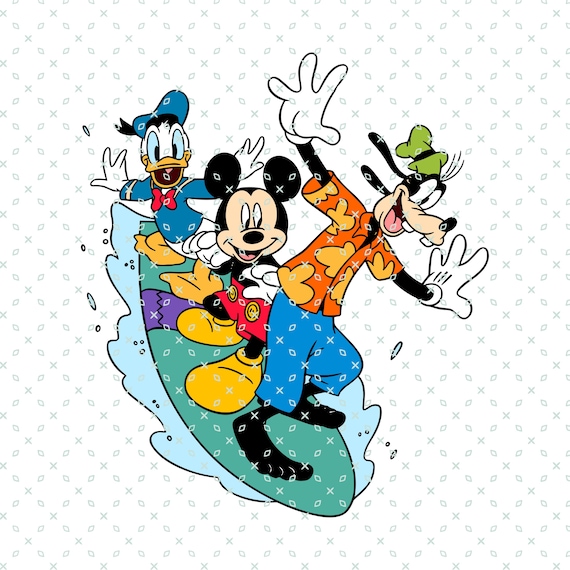 Mickey and Co Surfing, Mickey Mouse Retro Surf, Magic Kingdom