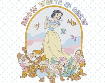 Snow White and The Seven Dwarfs SVG PNG, Magic Kingdom Clipart (Digital Download)