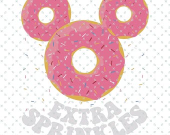 Mickey Mouse Donut, extra Streusel Ohren, lustiges Magic Kingdom Mouse Png, Magic Castle Familienausflug