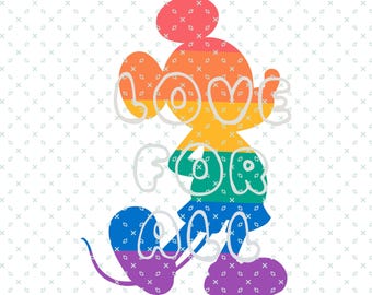 Mickey Rainbow Pride SVG, Love For All PNG, LGBT Png, Pride Month (Digital File)