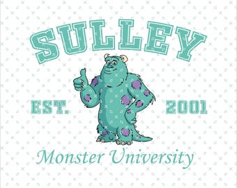 Monsters Inc Sulley Est. 2001, Monster-Hochschul-Svg, Familienurlaub, Vintage Monster-Sweatshirt, Familienreise Png, magisches Königreich-Svg