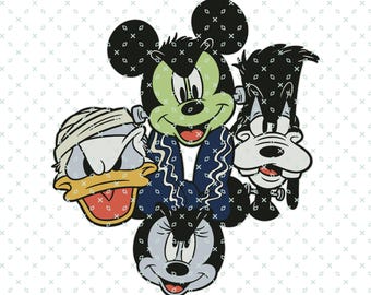 Mickey en vrienden Halloween, Halloween png, Mickey Halloween, herfstseizoen, 2025 Halloween Svg, grappige Halloween Mickey png, digitale download