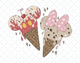 Retro Mickey And Minnie Ice Cream, Mouse Summer, Summer Snacks, Magic Kingdom, Family Trip, Custom Family Theme Park Trip, Comfort Color Tee