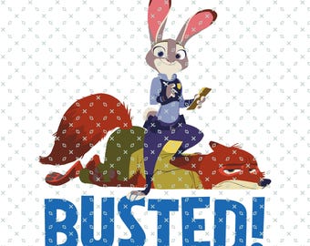 Zootropolis Busted Png Svg, Judy Hopps Png, Nick Wilde T-shirt, Retro Zootropolis Magic Castle Png Svg, Matchande Par T-shirt, Present till din familj
