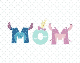 Stich Mama Png zwart, Stitch Mom Png, Stich Mom, Muttertag SVG, Mama Leben SVG, Mama Trip SVG, Geschenk für Mama, Stitch ist mein Geist Tier Design