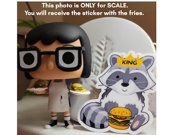 Little King Trashmouth with Fries – Bob’s Burgers Fan Vinyl Sticker | Raccoon Sticker | Bob's Burgers Sticker