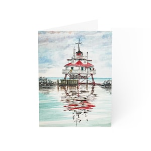 Greeting Cards, Coastal Stationery Set, Ocean Theme Note Card Pack, Nautical Gift