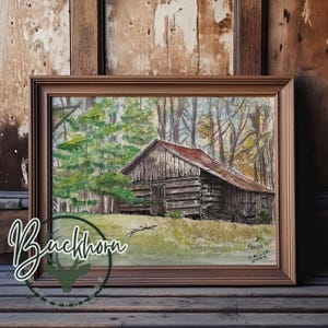 Rustic Barn Watercolor Print: Farmhouse Landscape Art (Digital Download
