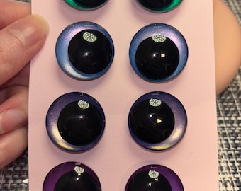 Hand Painted 18, 20, 25 and 30 mm Safety Sinker Kawaii Eyes for Crochet Plushies and Amigurumi Cool Color Shifting