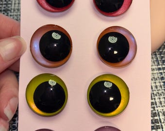 Hand Painted 18, 20, 25 and 30 mm Safety Sinker Kawaii Eyes for Crochet Plushies and Amigurumi Warm Color Shifting