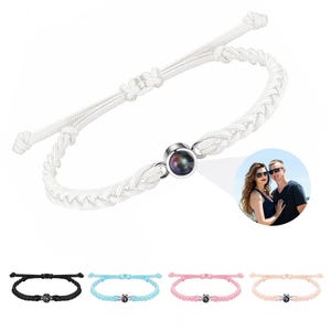 Pulsera con proyección de fotos personalizada, joyería personalizada para parejas, regalo para el Día de la Madre, pulsera con foto personalizada, tarjetas de felicitación personalizadas