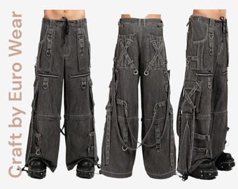 Y2K Baggy Black Opium Pocket Jeans Gothic Pants Oversized Jeans