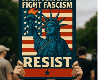 Verteidigen Sie die Democracy Kampf Faschismus Digitaler Download Png-Datei, Verteidigen Sie die Democracy druckbare Protestschild, Anti-Trumpf Png, Democracy Schild Poster